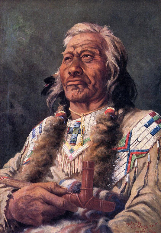 Portrait of Ak-Ene-Ah, vintage artwork by Frank Tenney Johnson, 12x8" (A4) Poster