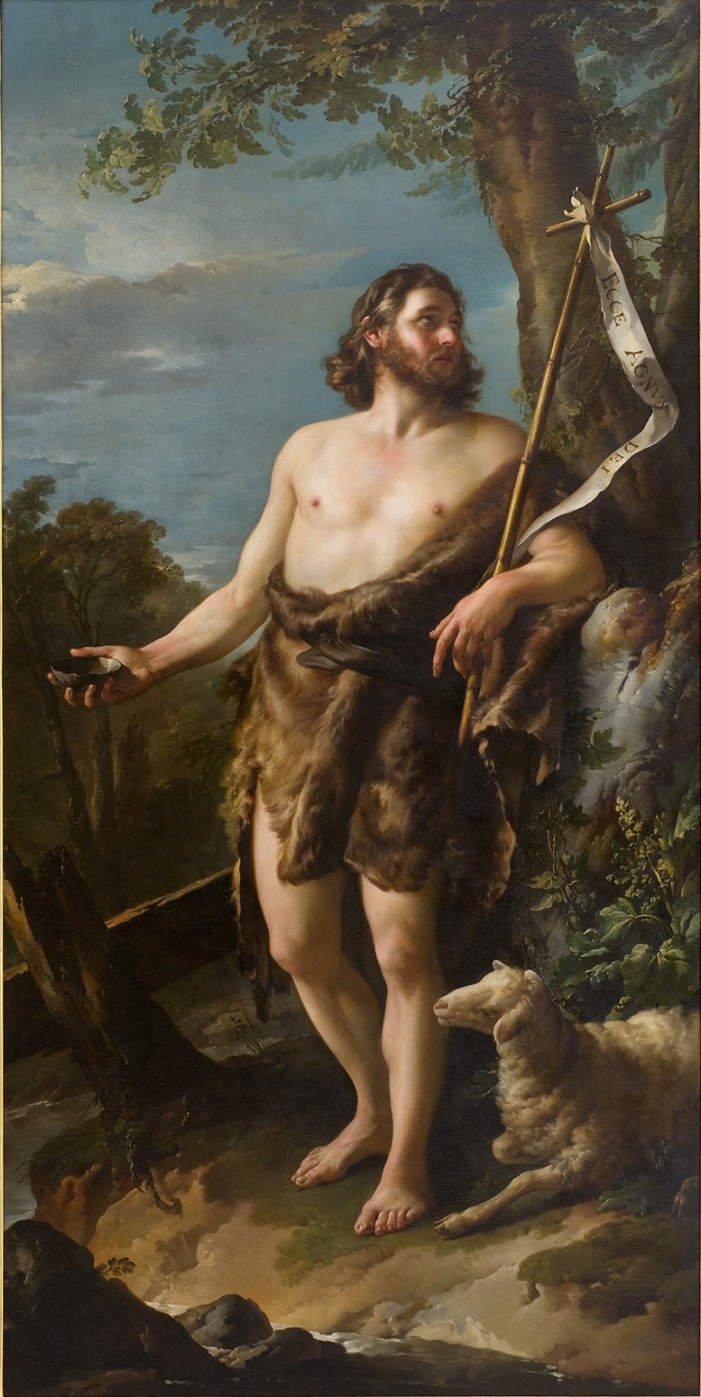 Saint-John the Baptist, vintage artwork by Joseph Marie Vien, 12x8" (A4) Poster