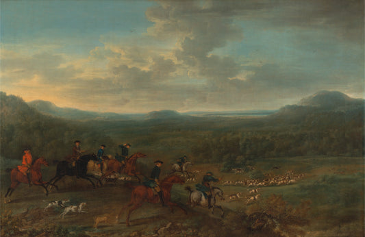 A Fox Hunt, vintage artwork by John Wootton, 12x8" (A4) Poster