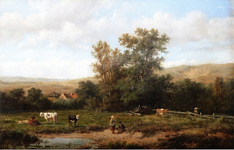 Cattle in the Grassland, vintage artwork by Anthonie Jacobus Van Wyngaerdt, A3 (16x12") Poster Print