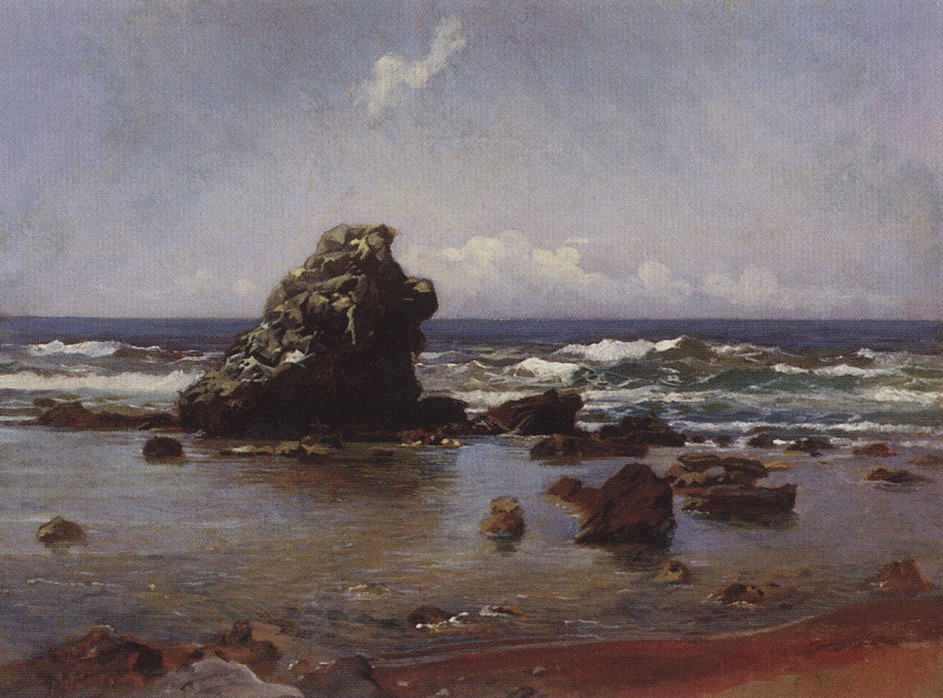 Sea in Livorno, vintage artwork by Nikolai Nikolaevich Ge, 12x8" (A4) Poster