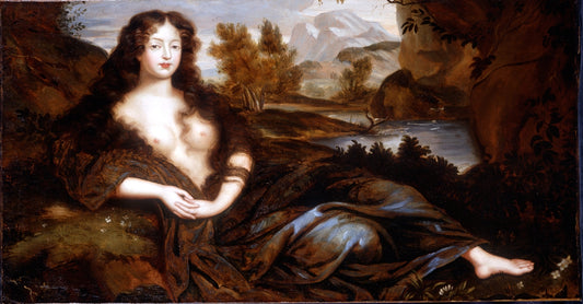 Portrait of Louise de Kerouaille (1649 - 1734), Duchess of Portsmouth, vintage artwork by Henri Gascar, 12x8" (A4) Poster