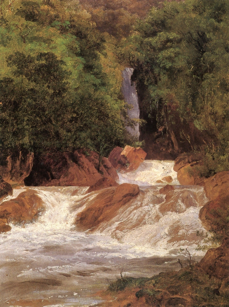 Cascada de Tuxpango, vintage artwork by Jose María Velasco, 12x8" (A4) Poster