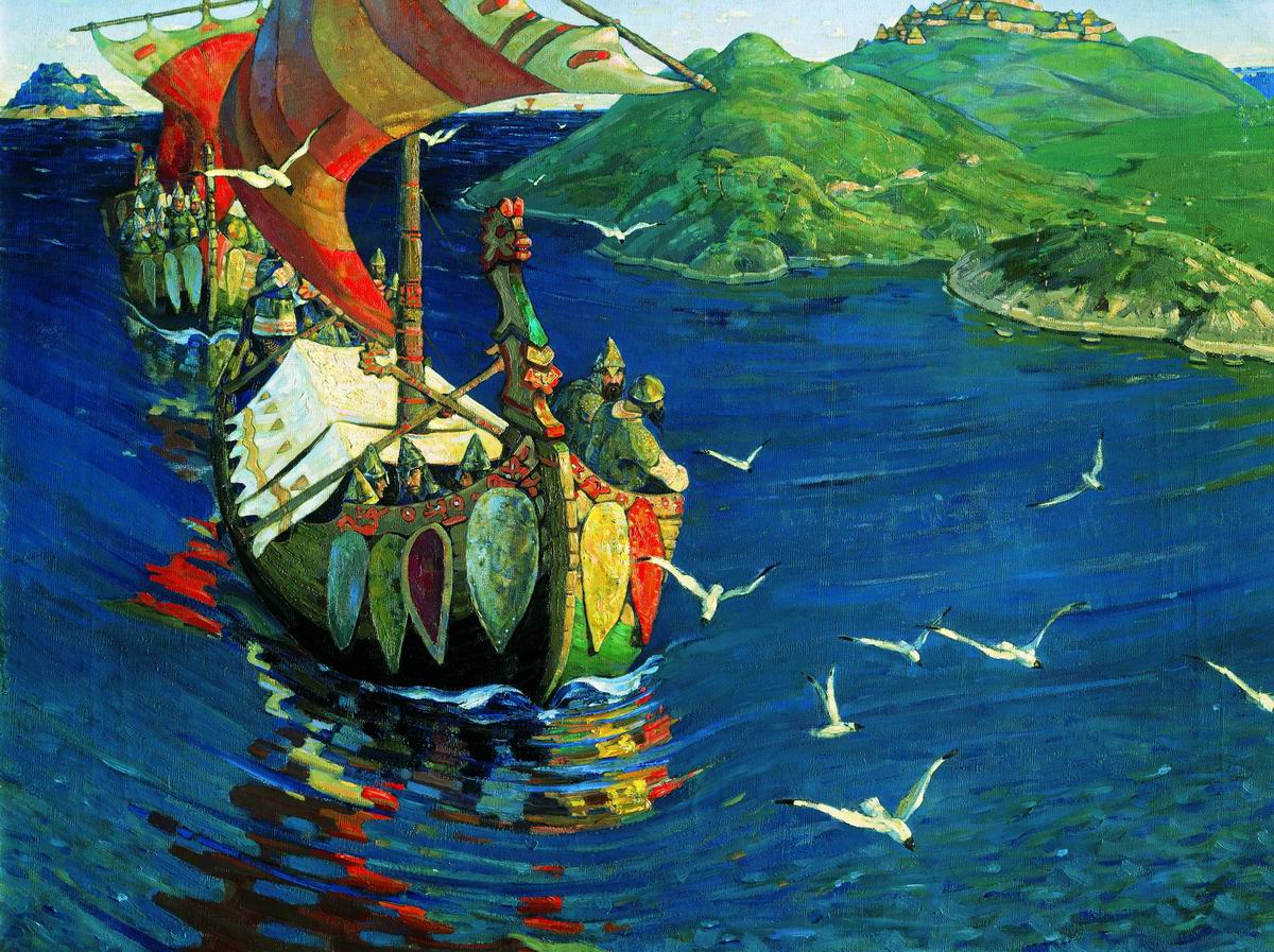 Guests from Overseas by Nicholas Roerich,16x12(A3) Poster