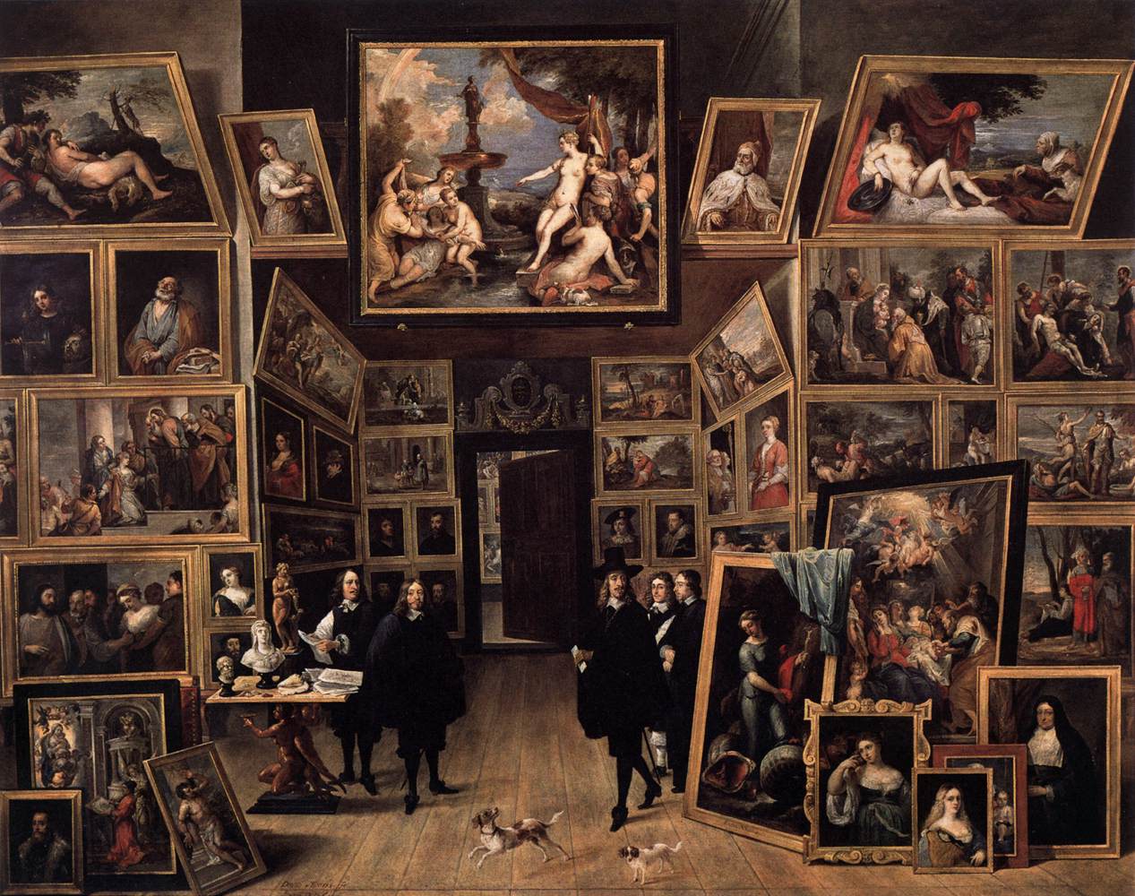 Archduke Leopold Wilhelm in his Gallery, vintage artwork by David Teniers (II), 12x8" (A4) Poster