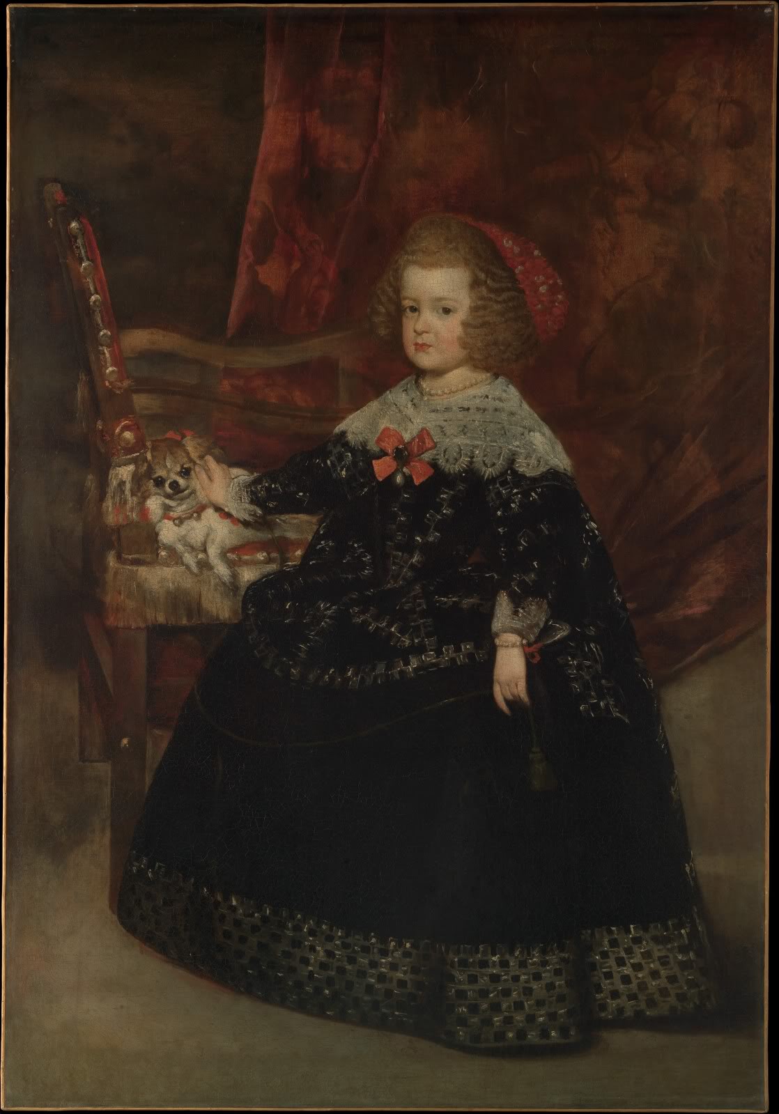 María Teresa, Infanta of Spain, vintage artwork by Juan Bautista Martinez del Mazo, 12x8" (A4) Poster