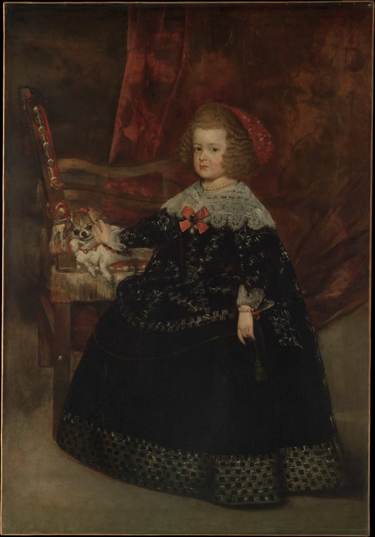 María Teresa, Infanta of Spain, vintage artwork by Juan Bautista Martinez del Mazo, 12x8" (A4) Poster