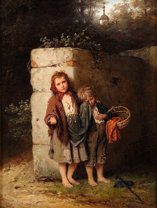 Auf sich allein gestellt, vintage artwork by Johann Georg Meyer von Bremen, A3 (16x12") Poster Print