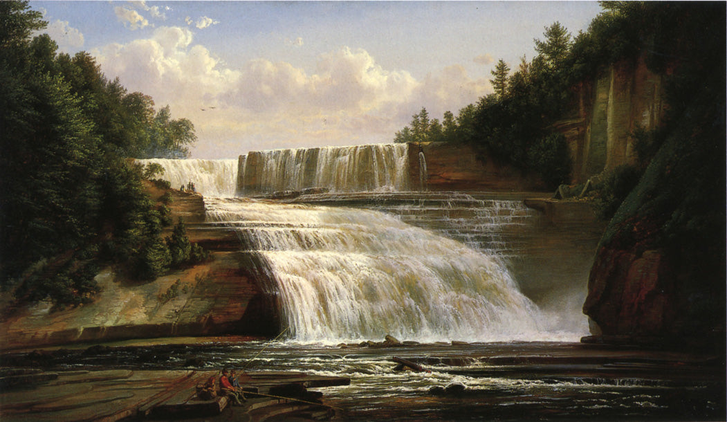 Trenton High Falls, vintage artwork by Ferdinand Richardt, A3 (16x12") Poster Print