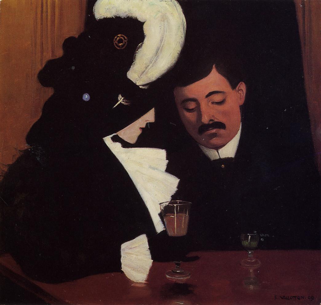 At the Cafe, vintage artwork by Felix Vallotton, 12x8" (A4) Poster