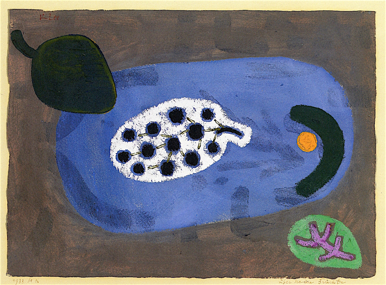 Fruits from Overseas, vintage artwork by Paul Klee, 12x8" (A4) Poster