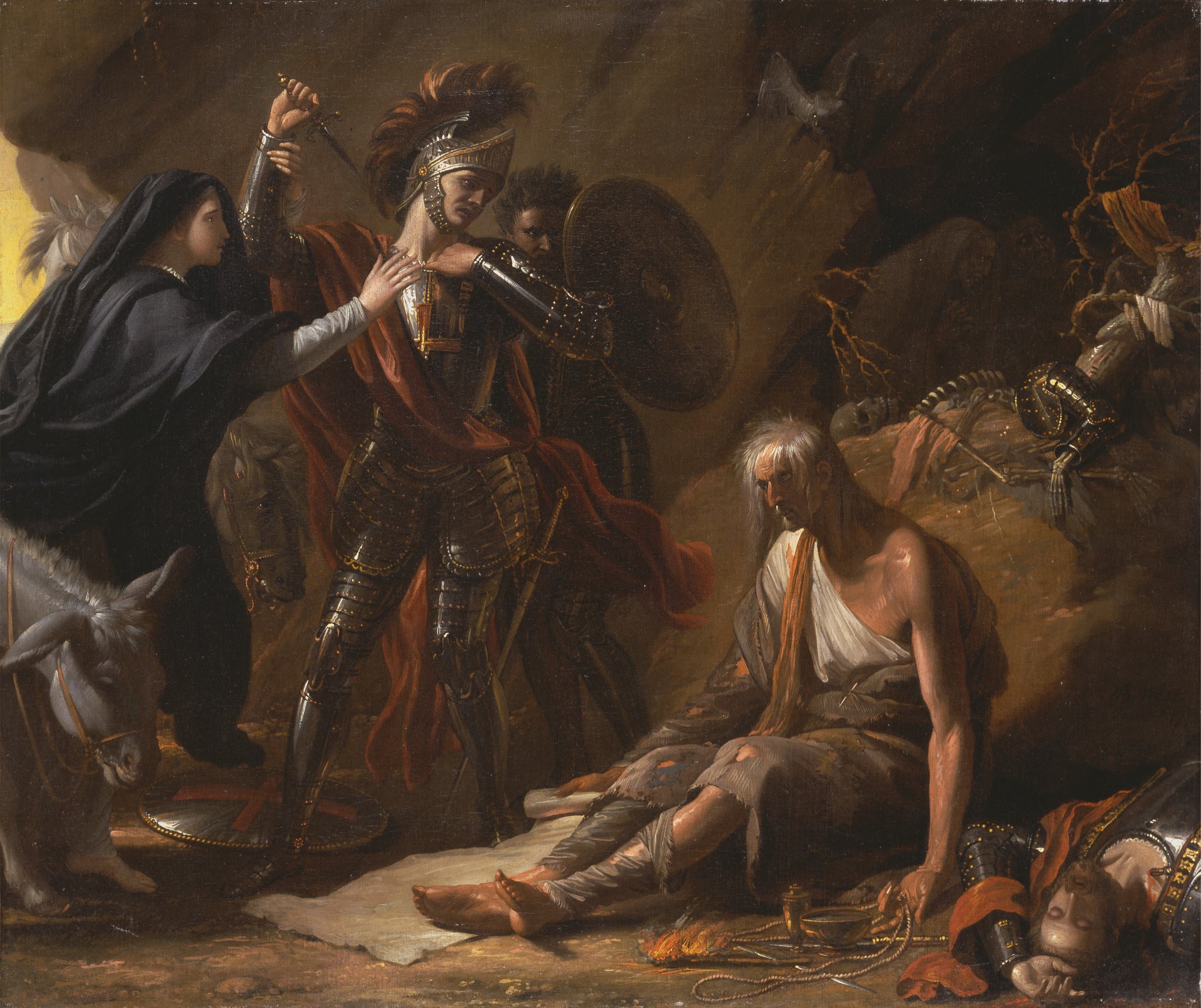 The Cave of Despair from Spencer Windsor Castle, vintage artwork by Benjamin West, 12x8" (A4) Poster