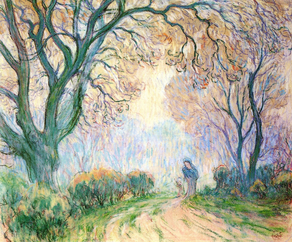 Symbolic figure in the Forest, vintage artwork by Claude-Emil Schuffenecker, 12x8" (A4) Poster