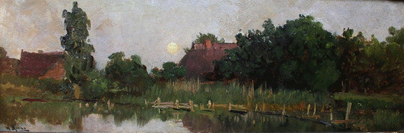 Fishermen's Houses, vintage artwork by Walter Moras, 12x8" (A4) Poster