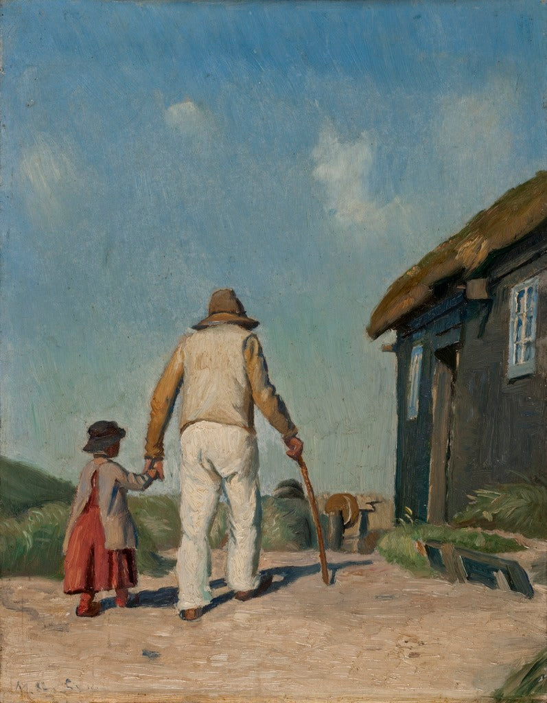 Blind Christian. Study, vintage artwork by Michael Peter Ancher, 12x8" (A4) Poster