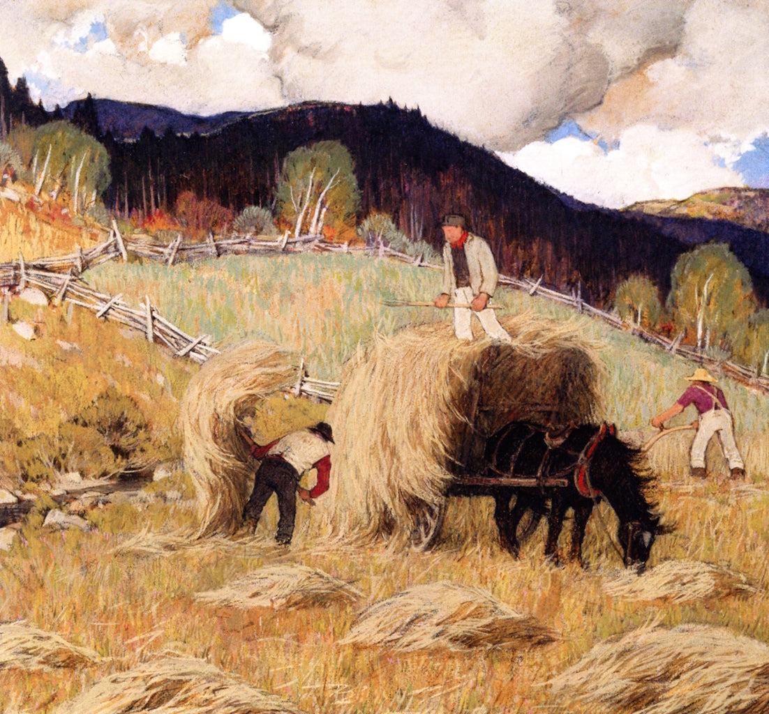 Haying, vintage artwork by Clarence Gagnon, 12x8" (A4) Poster