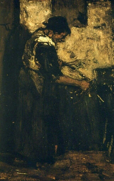 Peasant Woman at the Oven, vintage artwork by Suze Robertson, 12x8" (A4) Poster