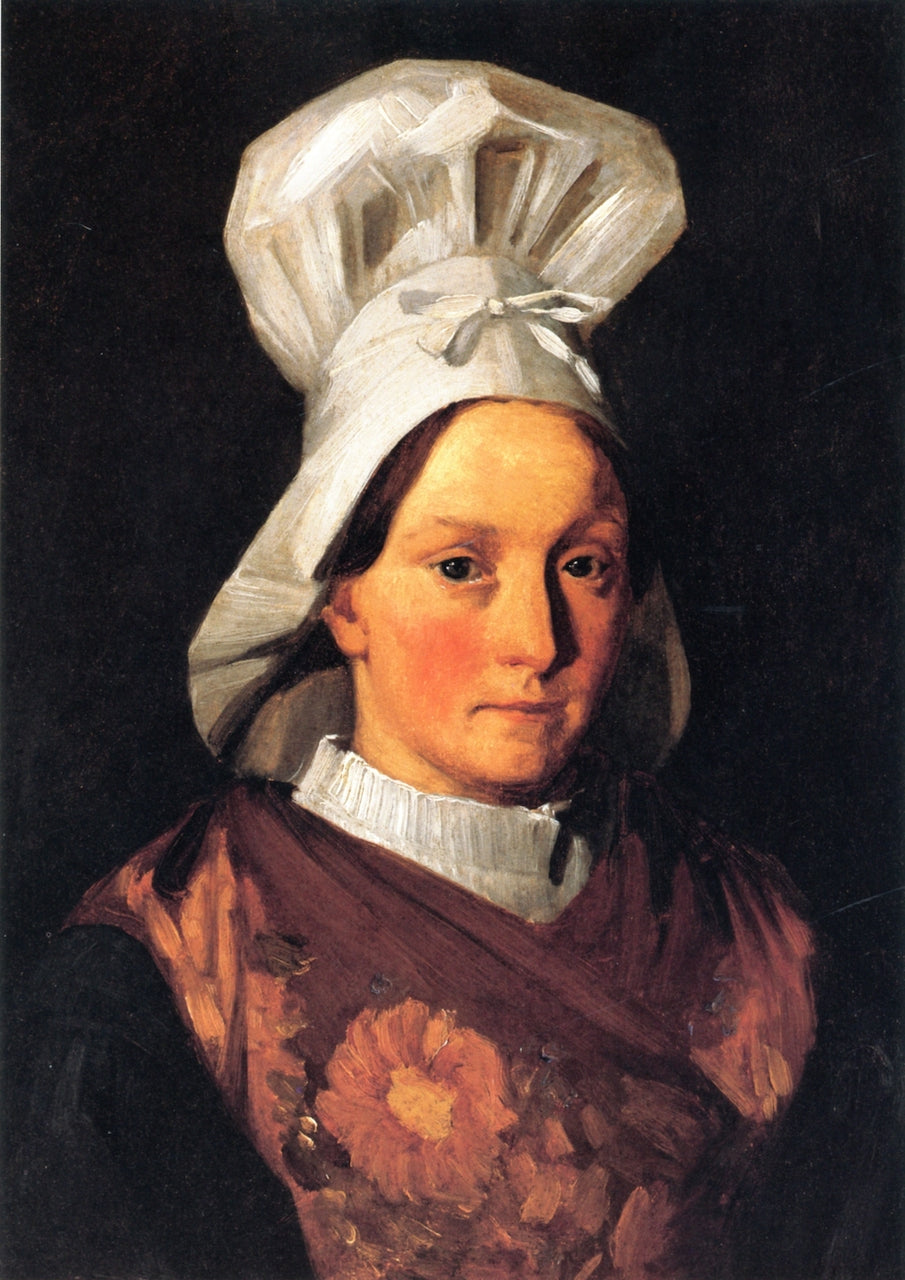 Portrait of a Young Woman (the Artist's Sister Emelie), vintage artwork by Jean-François Millet, A3 (16x12") Poster Print