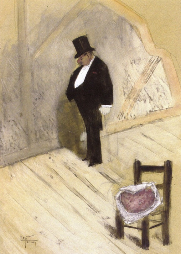The Old Gentleman, vintage artwork by Jean-Louis Forain, 12x8" (A4) Poster