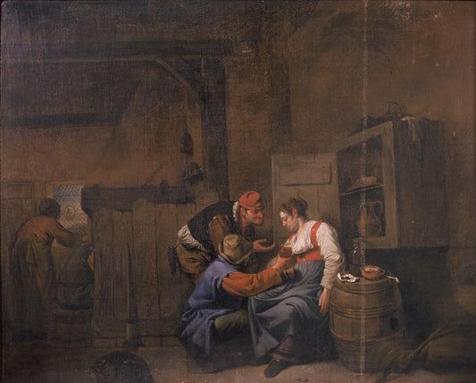 Boerenherberg, vintage artwork by Cornelis Pietersz  Bega, 12x8" (A4) Poster