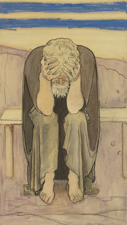 Disappointment, vintage artwork by Ferdinand Hodler, 12x8" (A4) Poster
