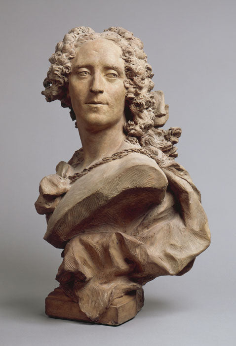 Bust of Noël-Nicolas Coypel, vintage artwork by Jean-Baptiste Lemoyne, 12x8" (A4) Poster