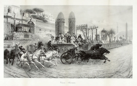 Circus Maximus, vintage artwork by Edouardo Ettore Forti, 12x8" (A4) Poster