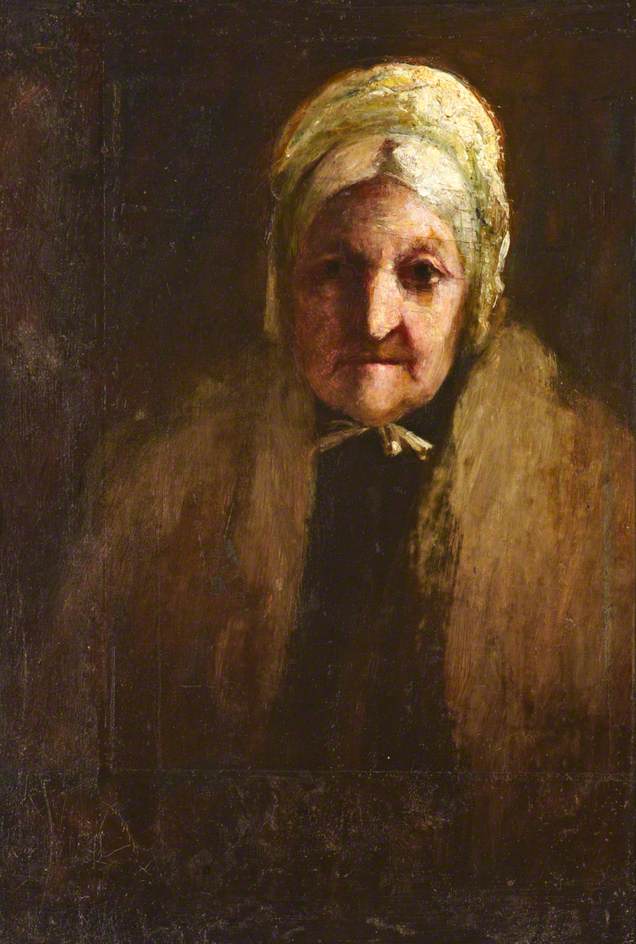 Portrait of possibly Grace Murray in Old Age, vintage artwork by John Jackson, 12x8" (A4) Poster