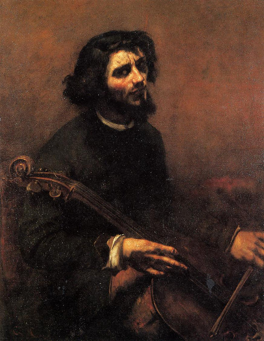 The Cellist, Self Portrait, vintage artwork by Gustave Courbet, A3 (16x12") Poster Print