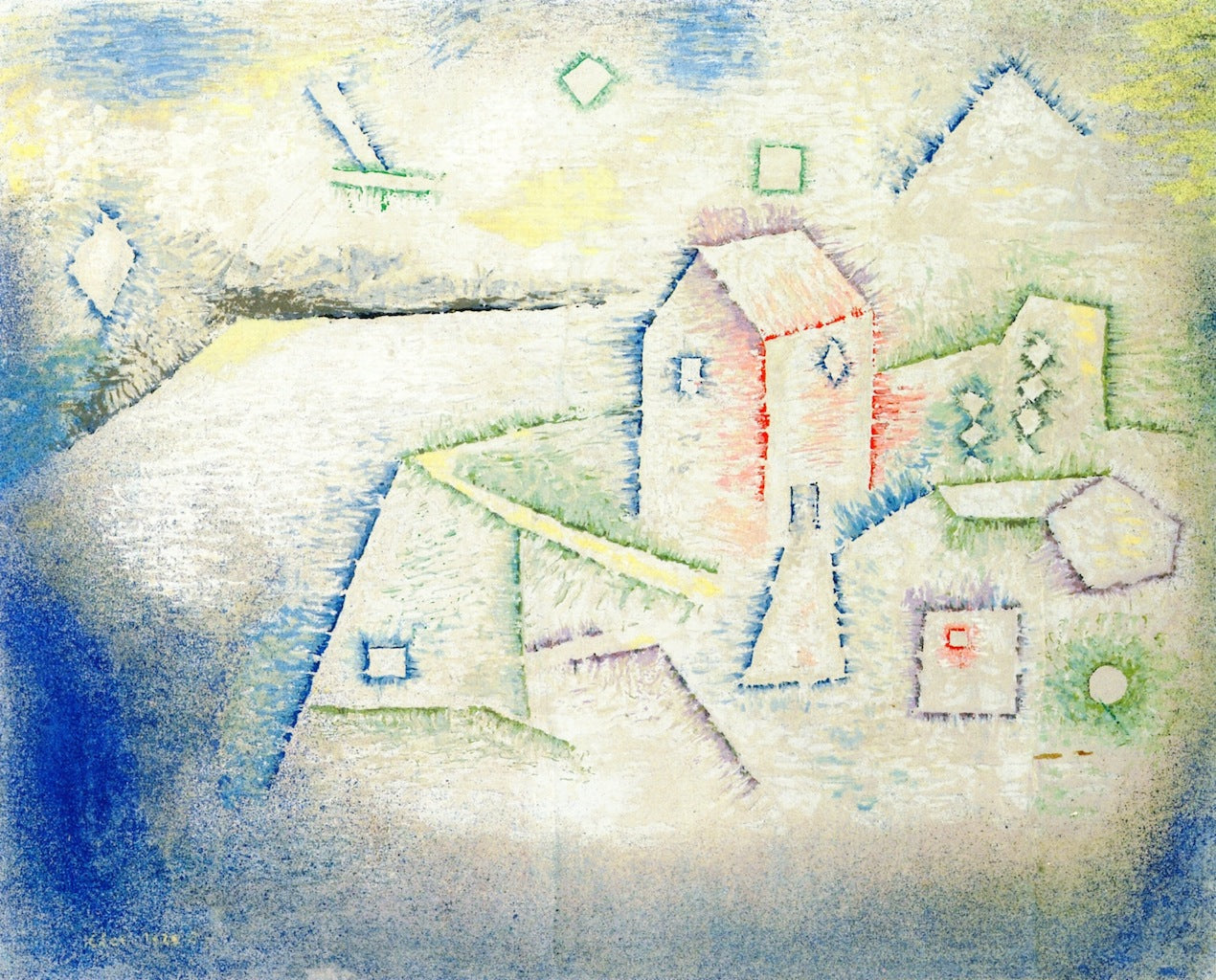 Country House in the North, vintage artwork by Paul Klee, 12x8" (A4) Poster