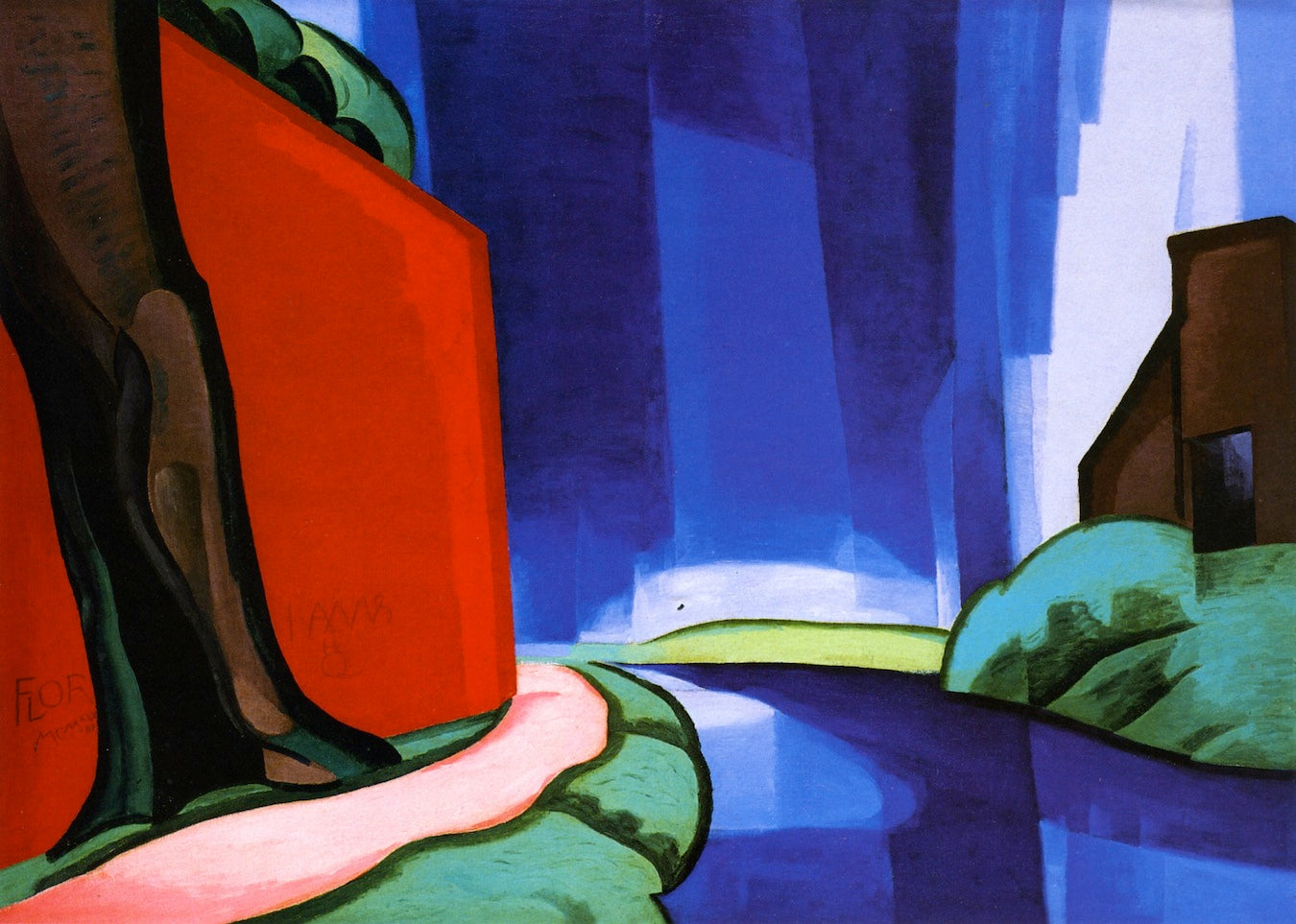 Azure, vintage artwork by Oscar Bluemner, 12x8" (A4) Poster