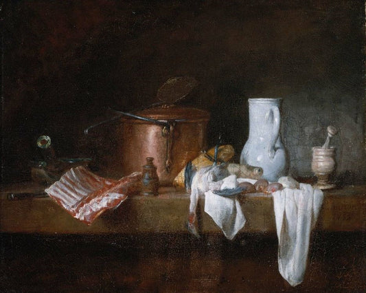 The Kitchen Table, vintage artwork by Jean-Baptiste-Simeon Chardin, 12x8" (A4) Poster