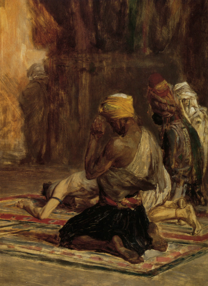 Muslims At Prayer, vintage artwork by Charles Bargue, 12x8" (A4) Poster