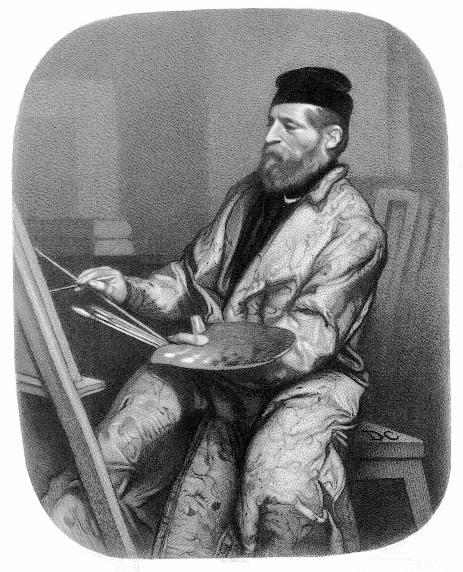 Self Portrait (Engraving), vintage artwork by Alexandre-Gabriel Decamps, A3 (16x12") Poster Print