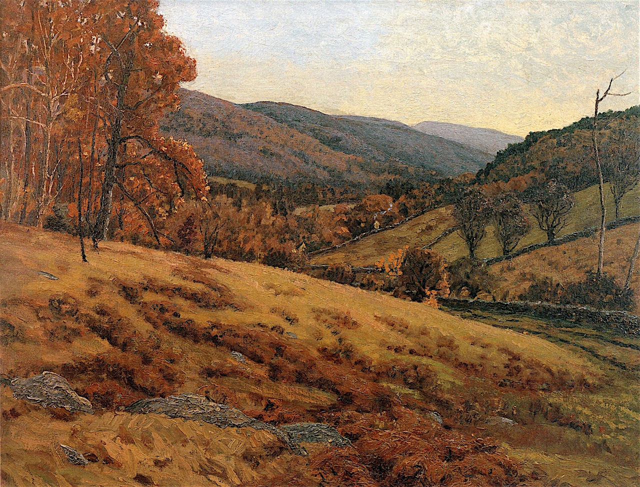 Wild Valley View, vintage artwork by Ben Foster, 12x8" (A4) Poster