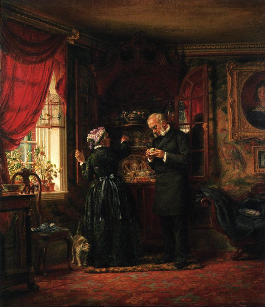 A Lover of Old China, vintage artwork by Edward Lamson Henry, 12x8" (A4) Poster