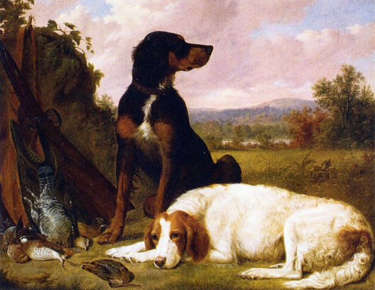 The Day's Bag: Guns Dogs and Game, vintage artwork by Thomas Hewes Hinckley, A3 (16x12") Poster Print