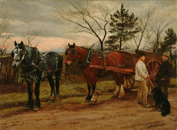 Labourers, vintage artwork by William Edward Millner, 12x8" (A4) Poster