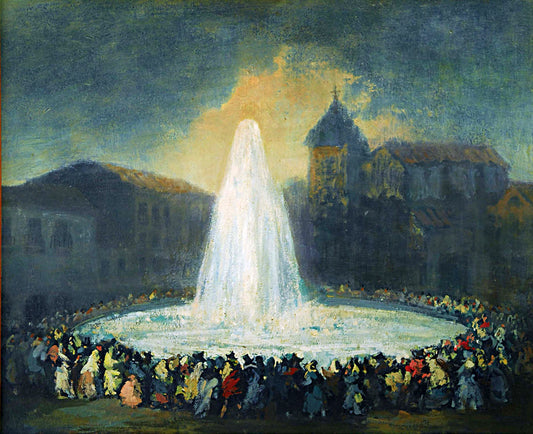 The Fountain of Lozoya, vintage artwork by Eugenio Lucas Velazquez, A3 (16x12") Poster Print