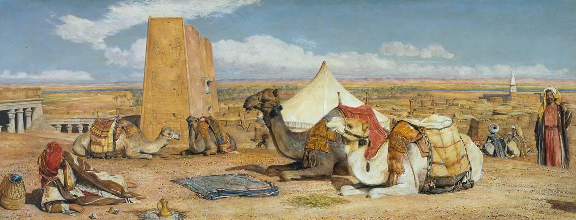 Edfu, Upper Egypt, vintage artwork by John Frederick Lewis, RA, A3 (16x12") Poster Print