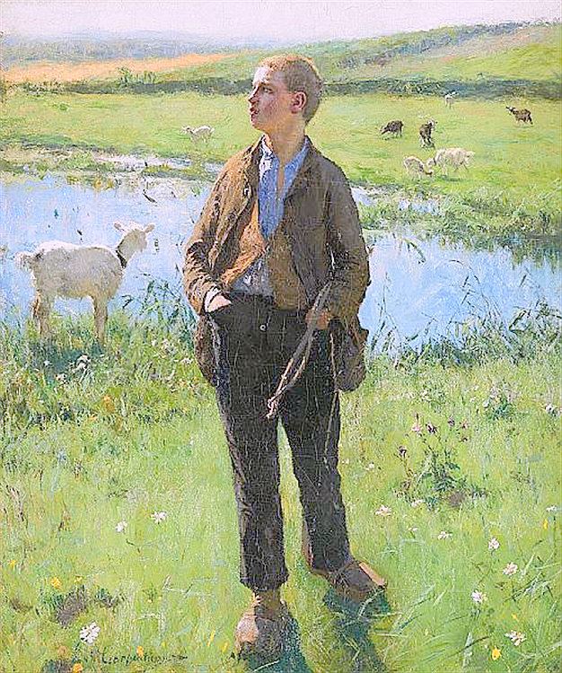 Call of the Nightingale in the Fields, vintage artwork by Évariste Carpentier, 12x8" (A4) Poster