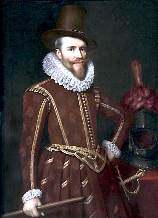 Sir Edward Cecil, Viscount Wimbledon, vintage artwork by Michiel Jansz. van Mierevelt, 12x8" (A4) Poster