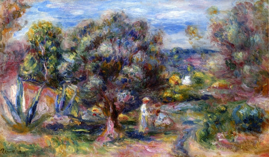 Aloe, Picking at Cagnes, vintage artwork by Pierre Auguste Renoir, 12x8" (A4) Poster
