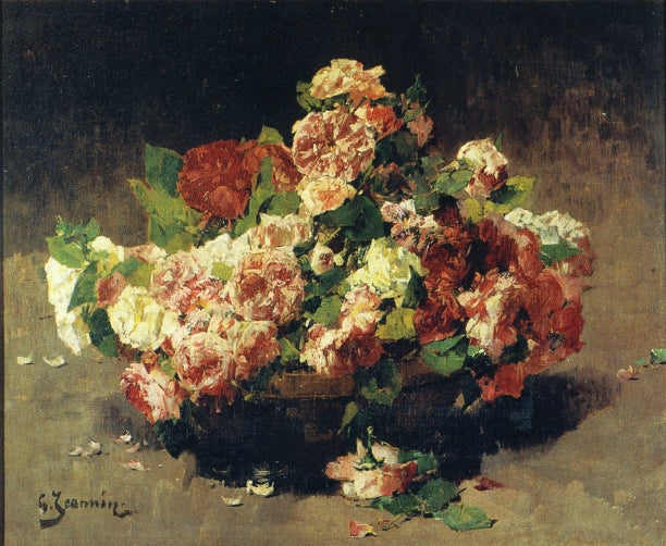 Bouquet de Roses, vintage artwork by Georges Jeannin, 12x8" (A4) Poster