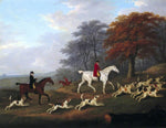 The Earl of Darlington Fox-Hunting with the Raby  Pack: Going to Cover, vintage artwork by John Nost Sartorius, 12x8" (A4) Poster