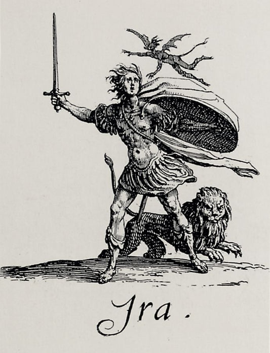 Seven Deadly Sins Ira, vintage artwork by Jacques Callot, 12x8" (A4) Poster