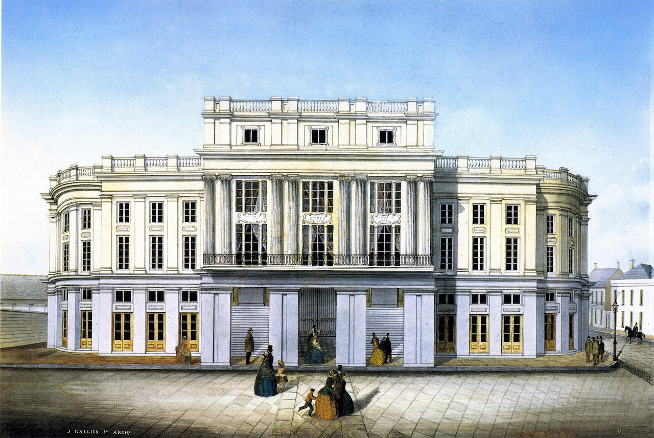 French Opera House, vintage artwork by Marie Adrien Persac, 12x8" (A4) Poster