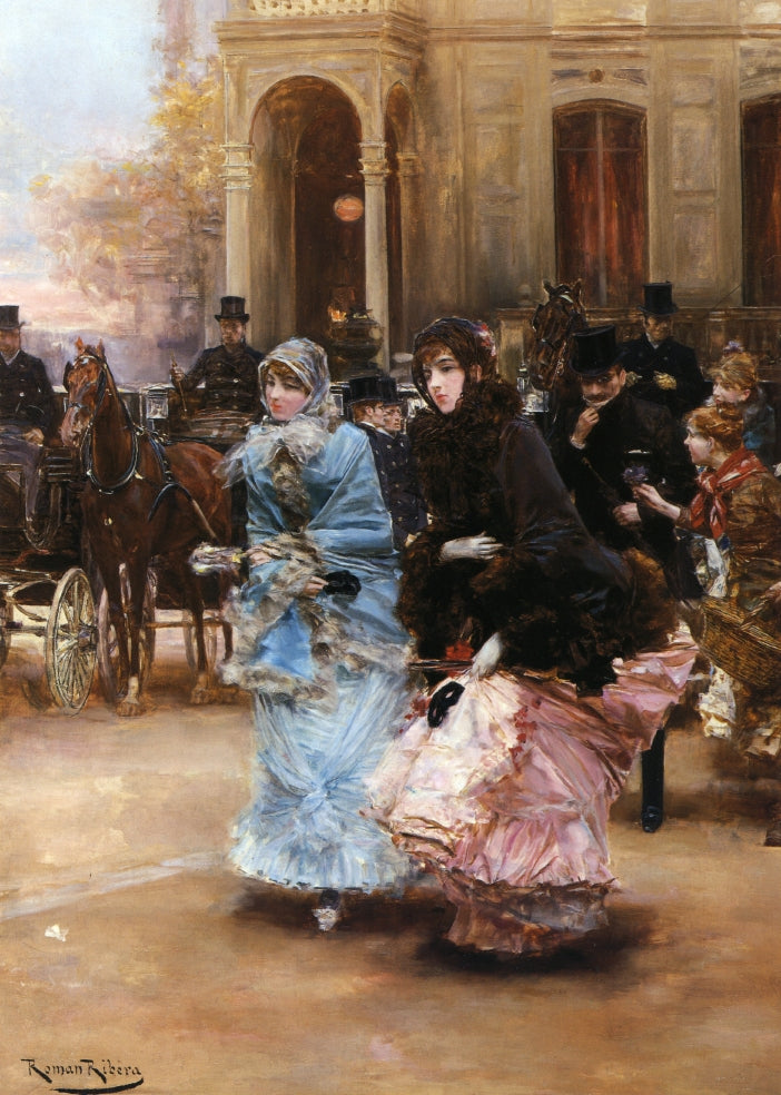 Going to the Ball, vintage artwork by Roman Ribera Cirera, 12x8" (A4) Poster