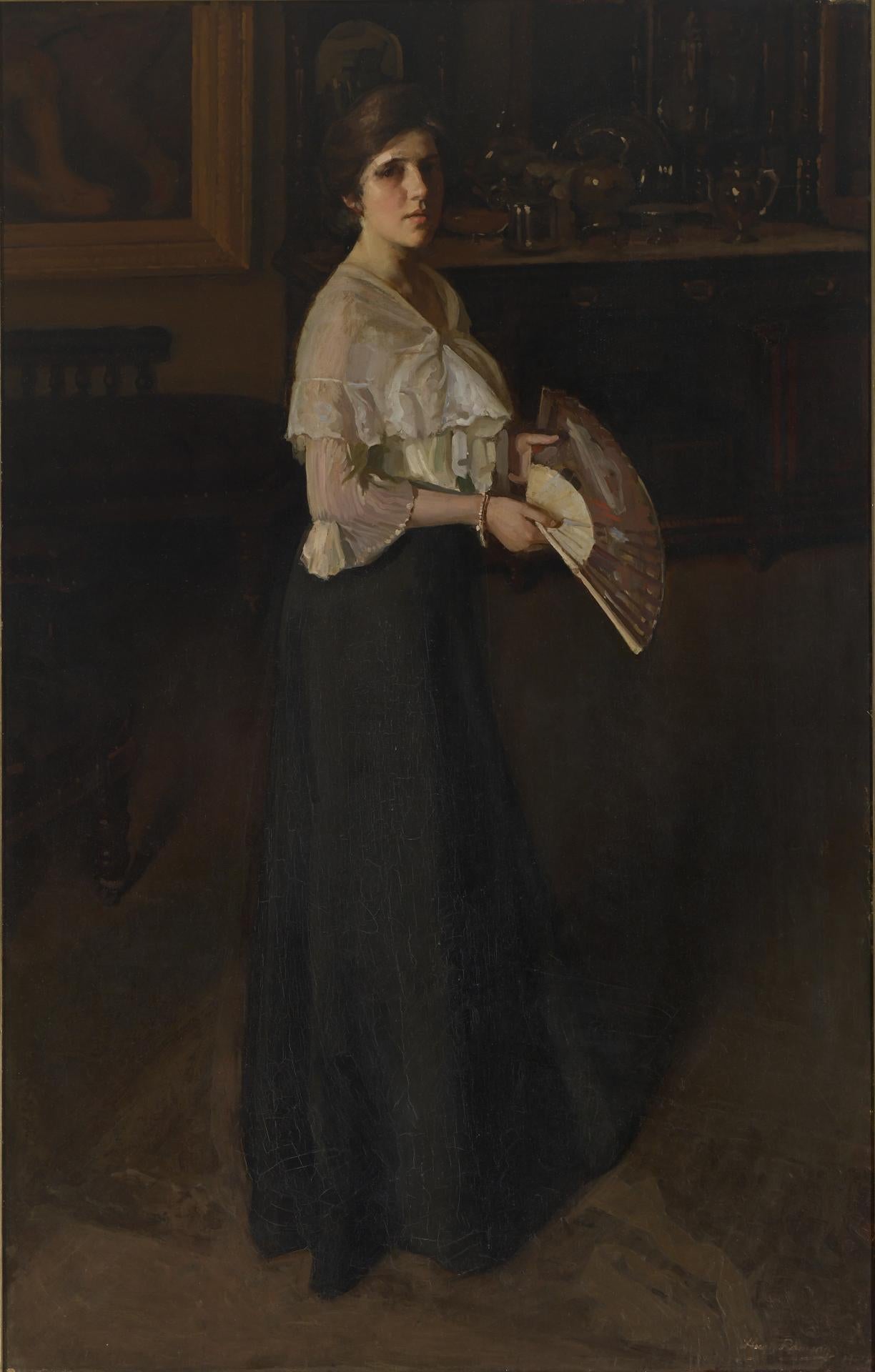 Woman with Fan by Hugh Ramsay,16x12(A3) Poster