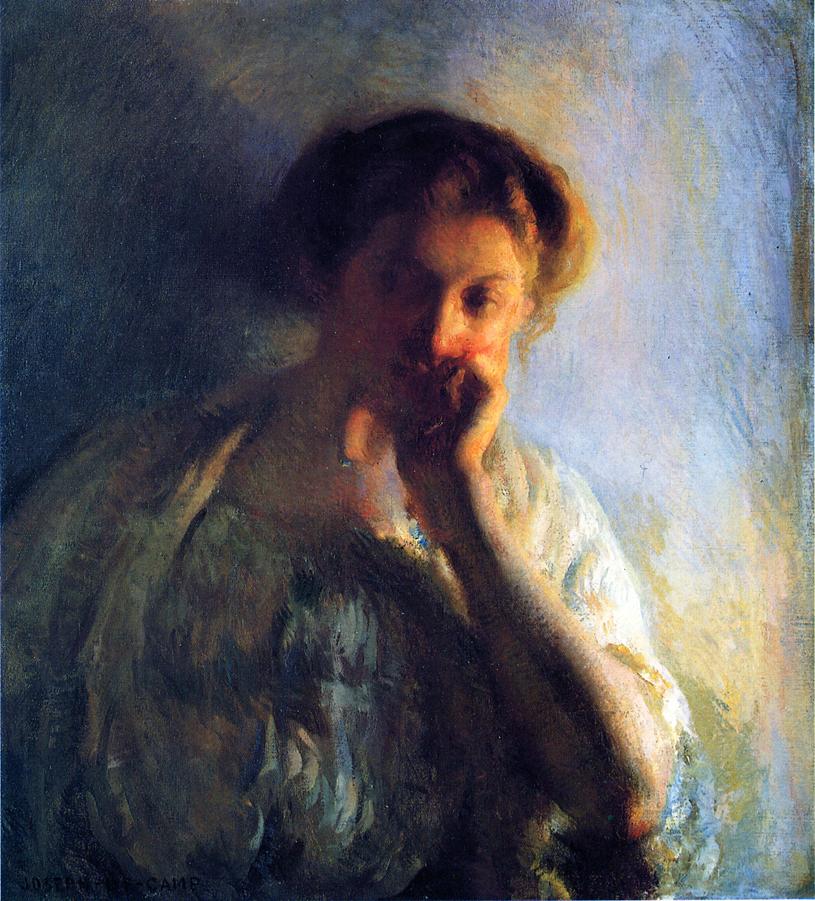 La Penserosa, vintage artwork by Joseph Rodefer DeCamp, 12x8" (A4) Poster